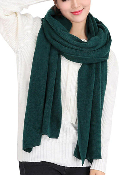 Women'S Warm Scarves Long Shawl Winter Warm Large Scarf Pure Color