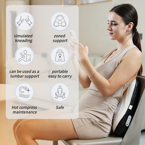 Ultimate Shiatsu Neck and Back Massager - Rechargeable Electric Relief for Neck, Shoulders, Feet & Legs - Perfect Gift for Him, Her, and Family!
