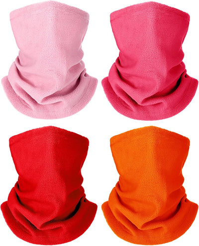 4 Pcs Kids Neck Warmers Winter Neck Gaiter Fleece Face Cover Ski Mask